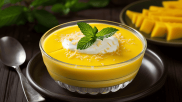 Chilled Mango Coconut Pudding