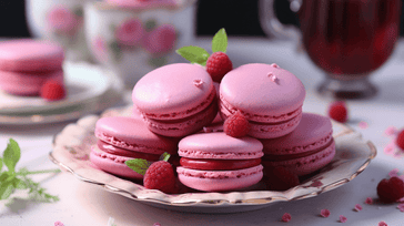 Delicate Raspberry Macarons