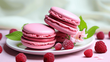 Delicate Raspberry Macarons