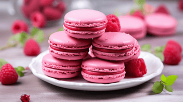 Delicate Raspberry Macarons