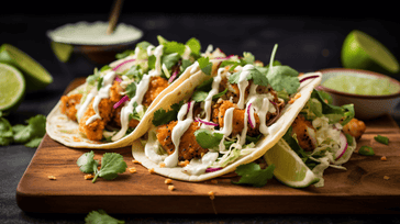 Fish Tacos with Lime Crema