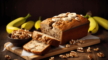 Golden Banana Bread with Walnuts