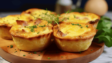 Mini Ham and Cheese Quiches